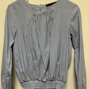 Zara Basic Blue and White Striped Blouse